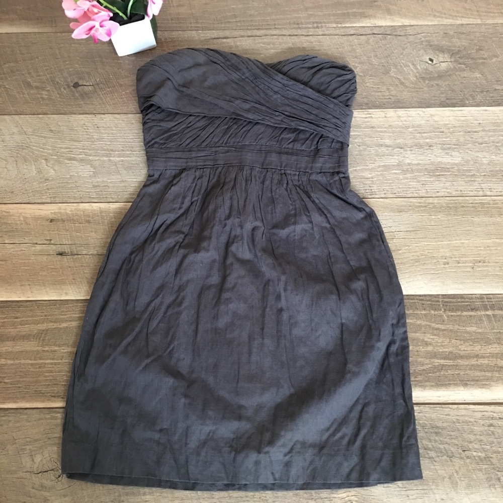 J. Crew strapless cocktail gray mini dress size 0